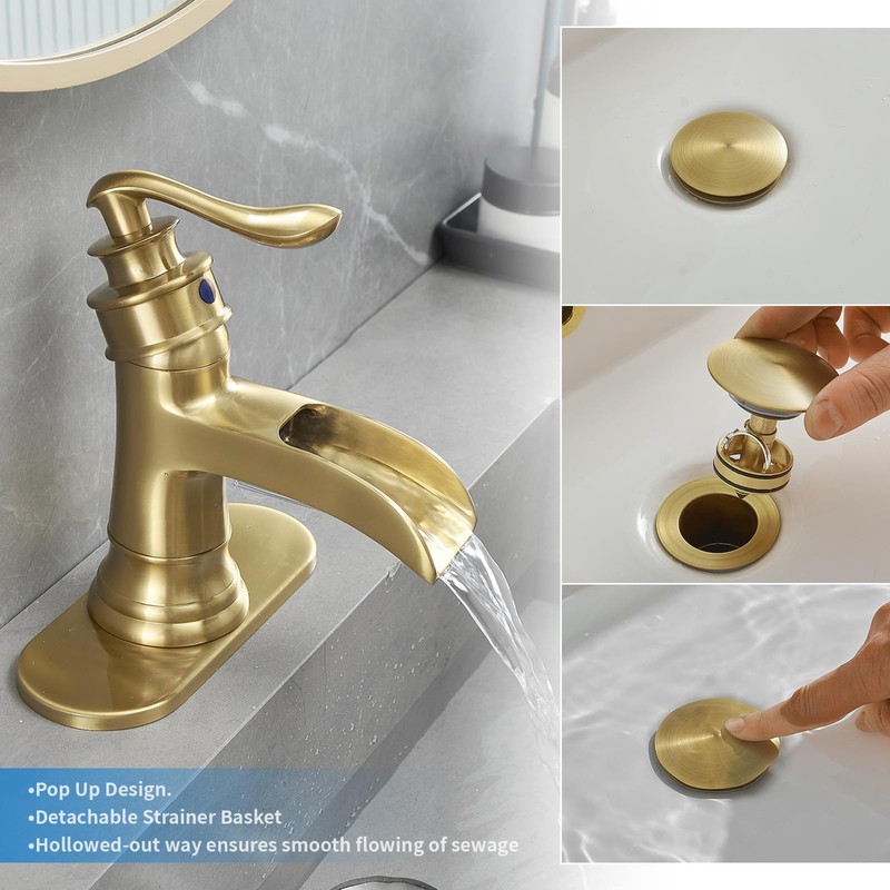 BWE Bathroom Vessel Sink Drain Stopper with Overflow One Piece