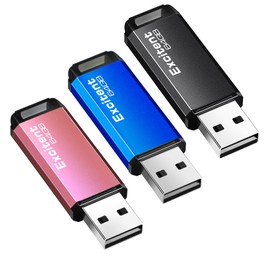3PCS USB 64GB Flash Drive,64GB USB Drive with Stickers,Portable Storage Memory Stick for Videos and Pictures, Durable Thumb Drive Compatible with PC,Laptop (Mixed Colors 3PCS)