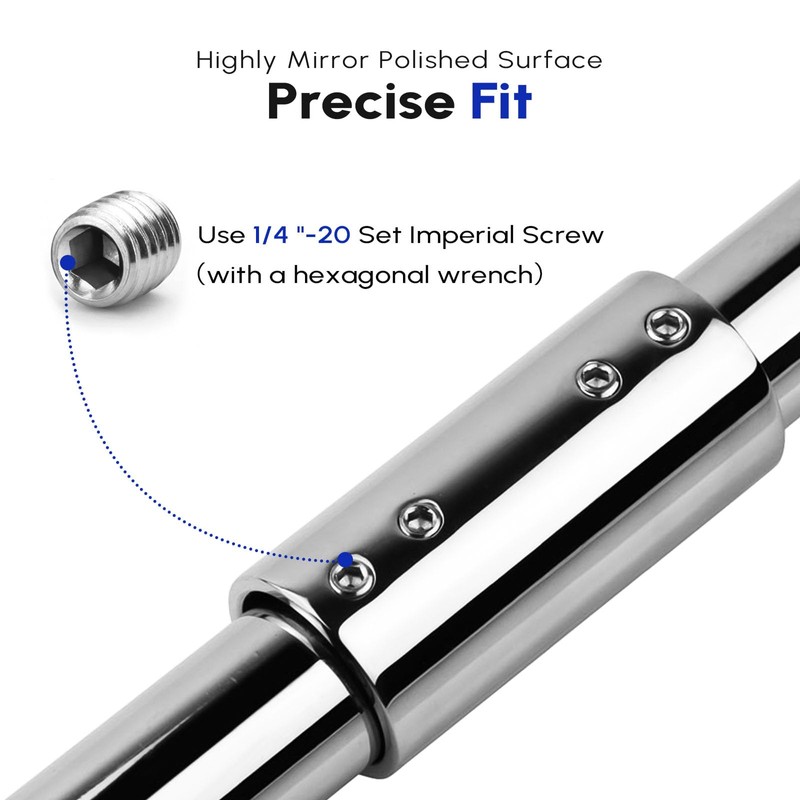 EQUSPUR 2 Pack Rail Straight Connector for 7/8 inch Railing,