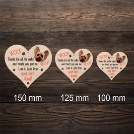 Bang Tidy Clothing Yorkshire Terrier Gifts for Dog Lovers Owners - Dogs Themed Wooden Hanging Heart Plaque Sign Gift Tag - Perfect Pet Present Keepsake for Dog Mum or Dog Dad - WOOF! - 3 Sizes