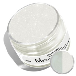 Matio White Mica Powder for Epoxy Resin, 1.8oz/ 50g Pearlescent Effect Mica Powder Natural Color Pigment for Soap Making, Bath Bomb, Candle Dye, Resin Craft, Paint, Nails Art, Jewelry, Slime Pigment