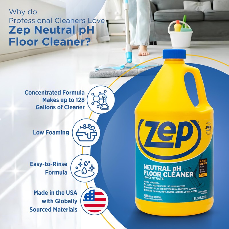 Zep Neutral PH Industrial Floor Cleaner - 1 Gallon -
