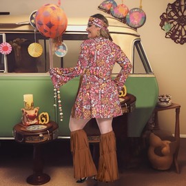 cuteDIY 70s Outfit, Women's Hippie Dress, Hippy Costume, Party Outfit, 70s