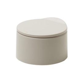 ideaco TUBELOR Flat20 Trash Can with Lid, Sand White, 0.6 gal (2.2 L)