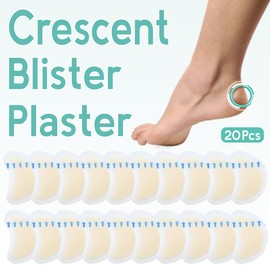 PEDIMEND 20 PCS Blister Plasters Invisible Hydrocolloid Gel Blister Bandages Blister Cushion Pad for Fingers Toes Forefoot Heel Protector (Transparent (Cresecent 20 PACK))