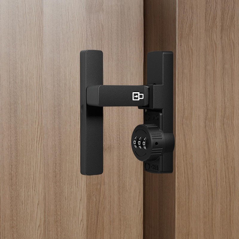 90 Degree Barn Door Lock Latch Keyless Combination Heavy-Duty Weather-Resistant