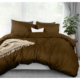 Utopia Bedding Duvet Cover Queen Size - 1 Duvet Cover with 2 Pillow Shams - 3 Piece Bedding Duvet Cover with Zipper Closure - Soft Brushed Microfiber, 90 X 90 Inches (Queen, Mocha)