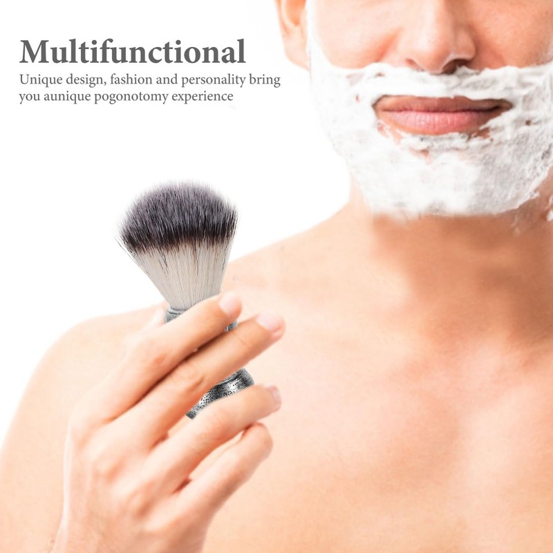 Healeved 1set Man Shaving Brush Kit Fiber Brush and Foaming
