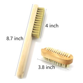 6 Pack Handle Grip Nail Brush, Wooden Two-sided Hand Fingernail Scrub Cleaning Brushes for Toes and Nails Cleaner, Pedicure Scrubbing Tool Kit for Men and Women