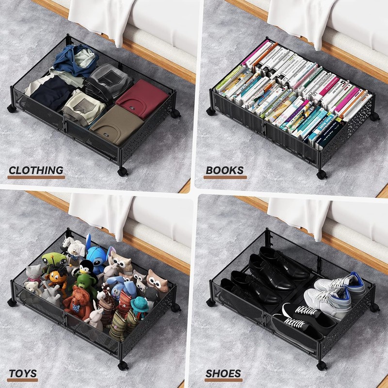 Under Bed Storage Containers with Wheels, Under Bed Shoe Storage