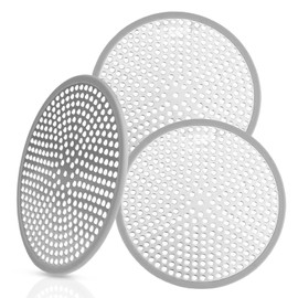 Pack of 3 Hair Strainer, Hair Catcher Shower 118 mm / 4.65 inches, Round Drain Hair Catcher, Drain Strainer Shower Large Stainless Steel, Drain Protector, Strainer Bath Drain Hair, for Kitchen,