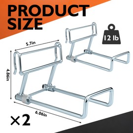 Beeveer 2 Pcs Commercial Ladder Hook Attachment for Utility Carts Stainless Steel Ladder Hanging Hooks for Storage, Utility Cart Accessories