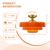 Qepeety Mid Century Ceiling Light Fixtures Orange Chandelier 3-Layer Gold
