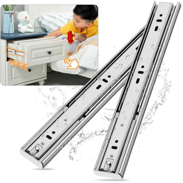 YENUO Soft Close Stainless Steel Full Extension Drawer Slides Side