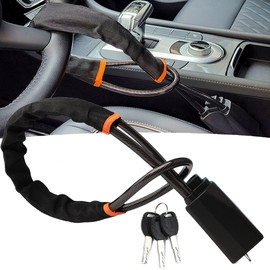 YEENAIV Steering Wheel Lock for Car, Anti-Theft Devices Fit Universal Cars, Heavy Duty Car Security System with 3 Keys (Black)