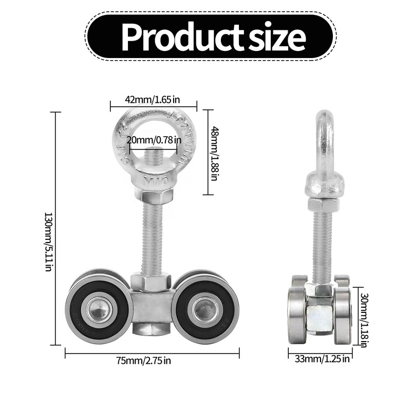 BIAXJUNY 4 Wheel Trolley Assembly Rollers, Silent Strut Trolley, Solid