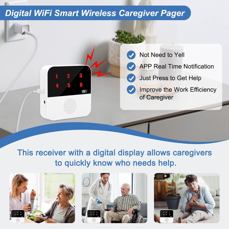 WiFi Caregiver Pager System Life Alert Systems for Seniors No