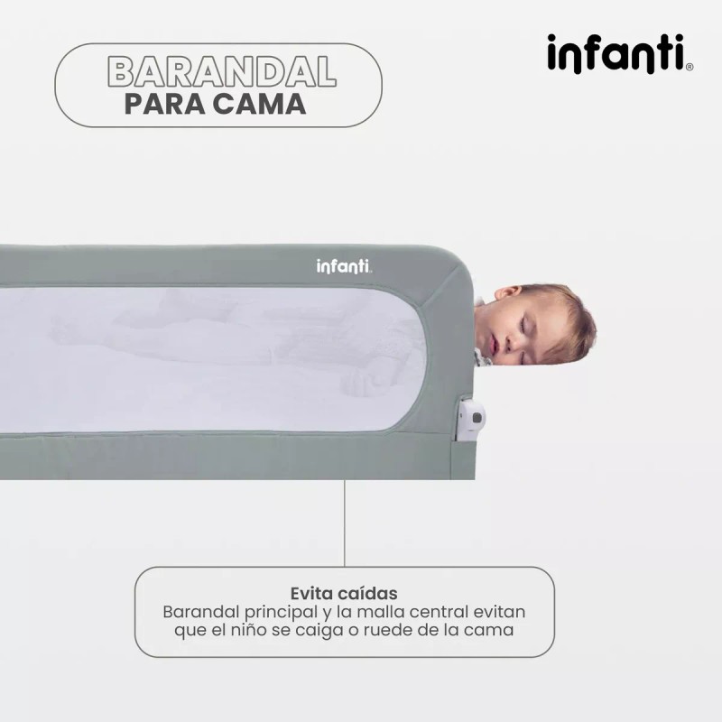 Infanti Barandal De Seguridad Para Cama Infanti Color Gris Lisa