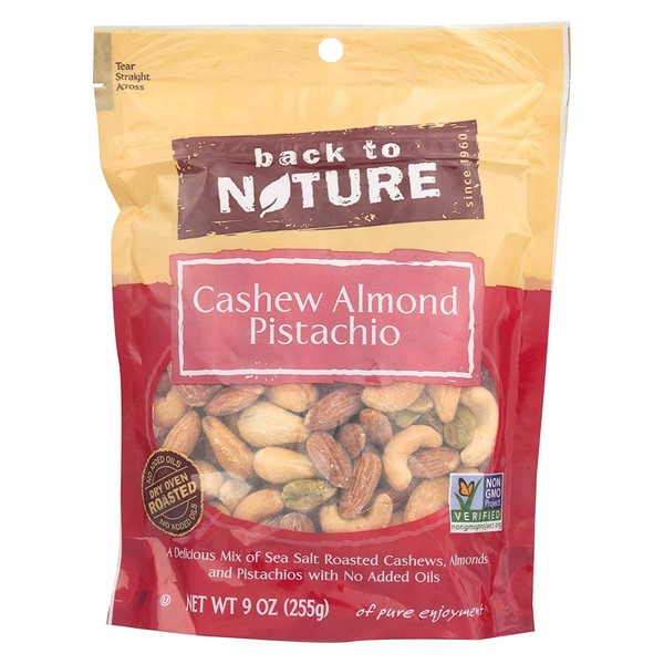 Back to Nature Trail Mix, Non-GMO Cashew Almond Pistachio Blend, 9 Ounce