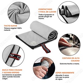 Sendowtek 2PCS Toallas Microfibra Deportiva Toallas de Microfibra Secado Rápido Toalla Deportiva Secado Rápido con Sensor UV, Grande160 x 80 cm,...   