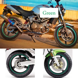 HIROMARUjp Reflective Rim Sticker 17 18" 8mm 2 Bikes 4 Wheels Cut Green