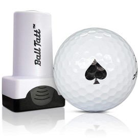 Ball Tatt - Ace of Spades Golf Ball Stamp, Golf Ball Stamper, Self-Inking Golf Ball Stamp Markers, Reusable Golf Ball Marking Tool to Identify Golf Balls, Golfer Gift Golfing Accessories