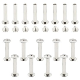 Ruidee 100Pcs/50Set Chicago Screws M5x25mm Book Binding Rivets Screw Posts Round Flat Head Stud Screw for DIY Leather Albums (DZBD/M5x25)