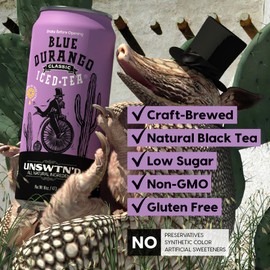 Blue Durango Iced Tea - Unsweetened Classic - Black Tea - Non-GMO, Gluten-Free - Zero Sugar Ice Tea - Natural Ingredient Ice Drinks - 16 oz Cans (12 Pack)