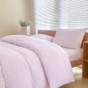 NSNLGSGC Pink Gingham Duvet Cover Set King, Grid Simple Geometric