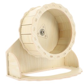 GANAZONO Wood Silent Running Wheel for Hamsters Chinchillas Guinea Pigs Gerbils Exercise for Pets Quiet Design Promotes Activity