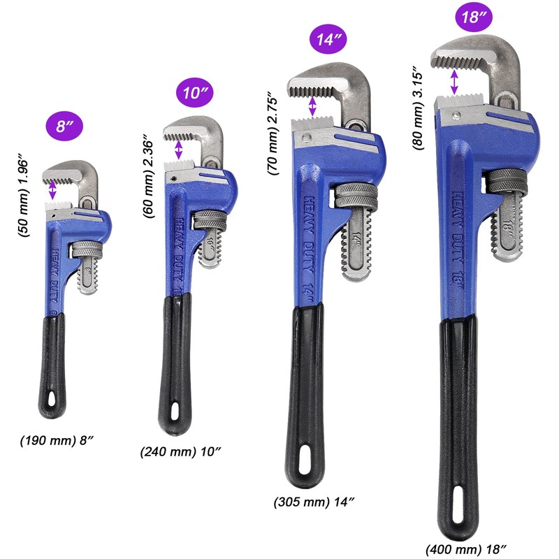JOIKIT 4 Pack Pipe Wrench Set 8, 10, 14, 18