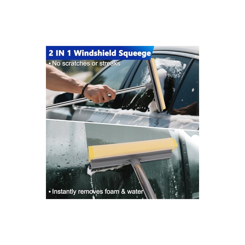 THINKWORK Car Wash Kit, Car Washing Brush with Long Handle,