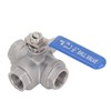 3 Way Ball Valve 1/2in DN15 304 Stainless Steel Female