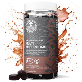 Multi Mushroom Complex Gummies - 2000mg Lions Mane, Reishi, Maitake, Chaga, Cordyceps, Tremella, Blackcurrant-Flavoured Gummies with L-Theanine, Ginseng, Pantothenic Acid, Iodine - Vegan (2)