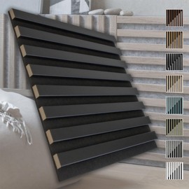 MARBET DESIGN Acoustic Panels Acoustic Squares 40 x 40 cm Wall Cladding Wood (1 Panel, Black - Matte Black) Horizontal, Made of MDF Ceiling Cladding