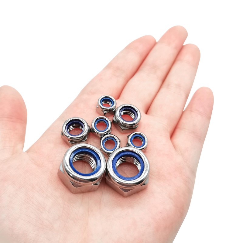 Quacc 20pcs M6 Nyloc Steel Nuts, Nylon Locknuts for Fastener,