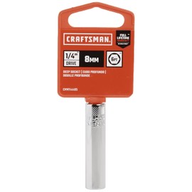 CRAFTSMAN Deep Socket, Metric, 1/4-Inch Drive, 8mm, 6-Point (CMMT44405)