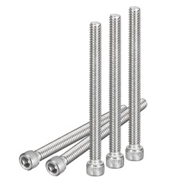 DTGN 1/4-20x3" Socket Head Cap Screws Bolts, 10Pcs 304 Stainless Steel 18-8, Machine Hex Socket Screw, Hex Drive, Bright Finish, UNC Coarse Thread Fully Threaded