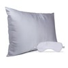 AFFLUENZA Silk-Satin Pillowcase and Eye Mask Set for Luxurious Hair