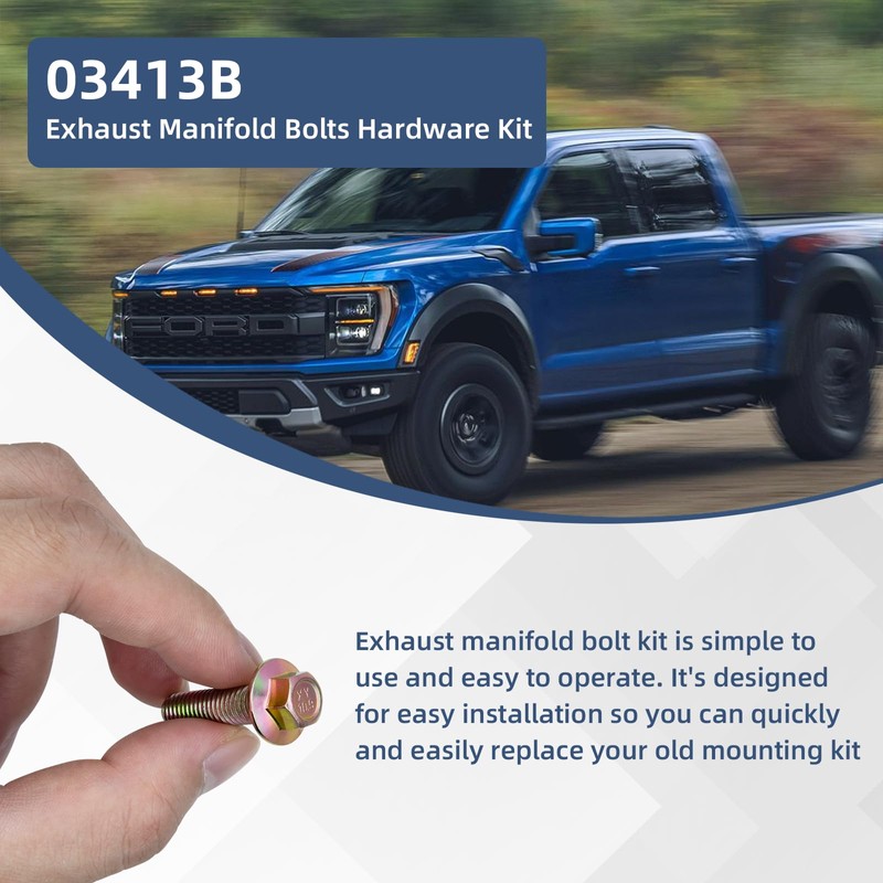 03413B Exhaust Manifold Bolts Hardware Kit for LS1 Head Bolts