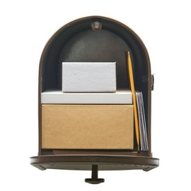 Gibraltar Mailboxes Edwards Large Capacity Galvanized Steel Venetian Bronze, Post-Mount Mailbox, EM160VB0