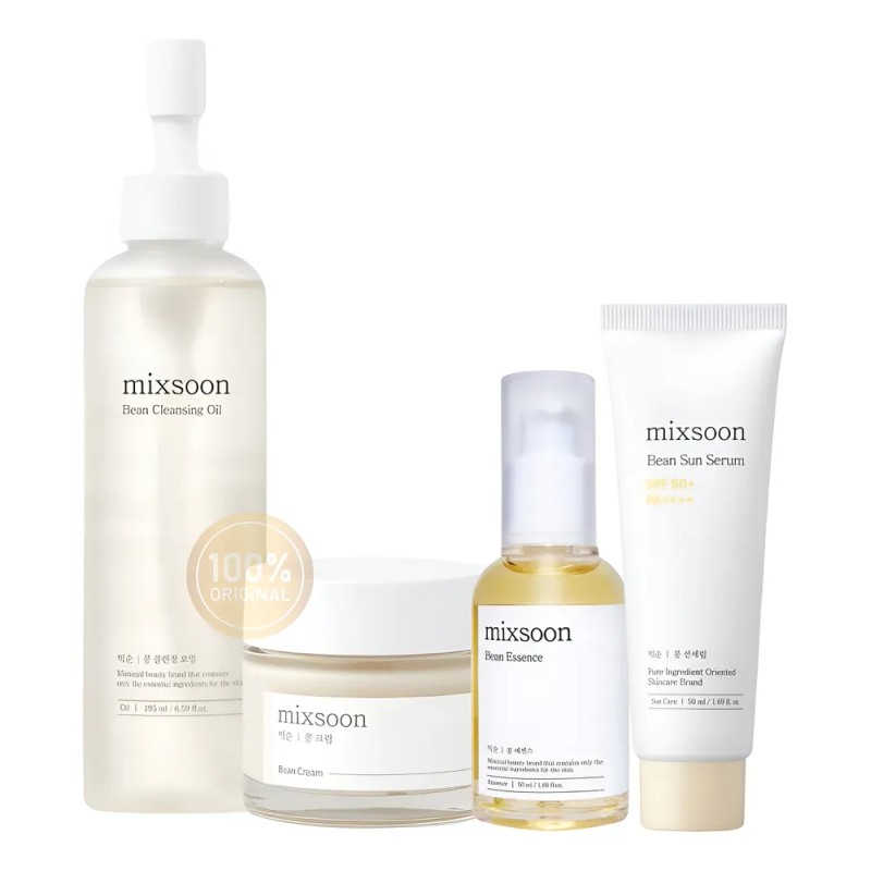Mixsoon Kit Completo Bean Oil Essence Cream Sun Serum 4