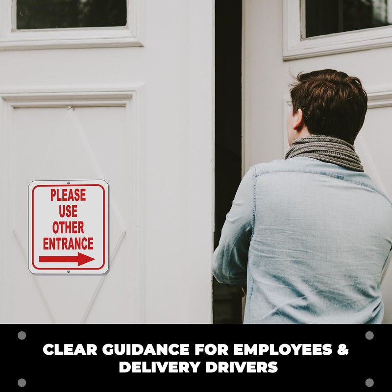 Please Use Other Entrance Left Arrow Aluminum Composite Outdoor Sign