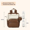 BabbleRoo Leather Diaper Bag Backpack, Multifunction Large Bags with Changing