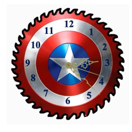 Unbranded Captain America CLOCK REAL 7-1/4" Sawblade FREE SHIPPING