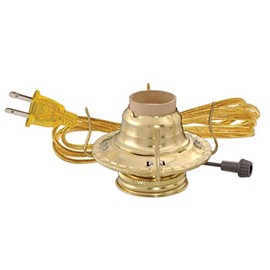 B&P Lamp® #2 Electric Brass Plated Burner with On-Off Switch and Brown Color Cord