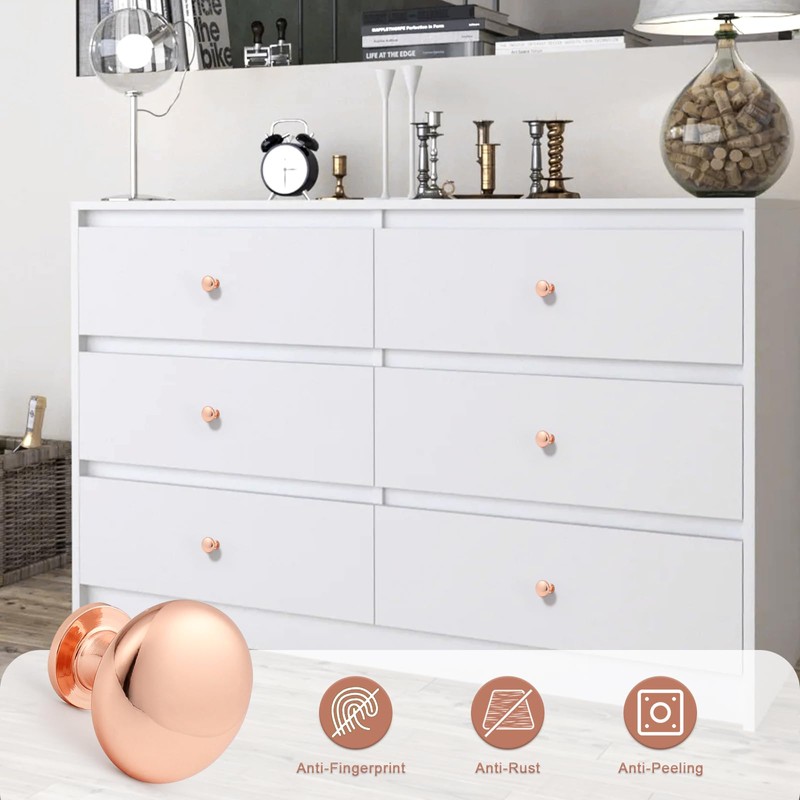Probrico 5 Pack Copper Cabinet Door Knobs Furniture Drawer Handle