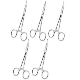 AAProTools 5 Mosquito Locking Hemostat Forceps Curved 5" Ideal for All Types of Hobby and First Aid Kit