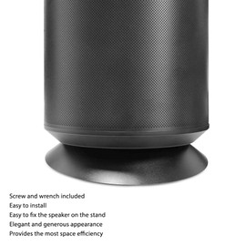 Yunseity Speaker Stand for Sonos Era 100, Metal, Black, Part Number: Yunseity-SonosEra100-Base, 120mm/4.72in Base Diameter, Tilted Design