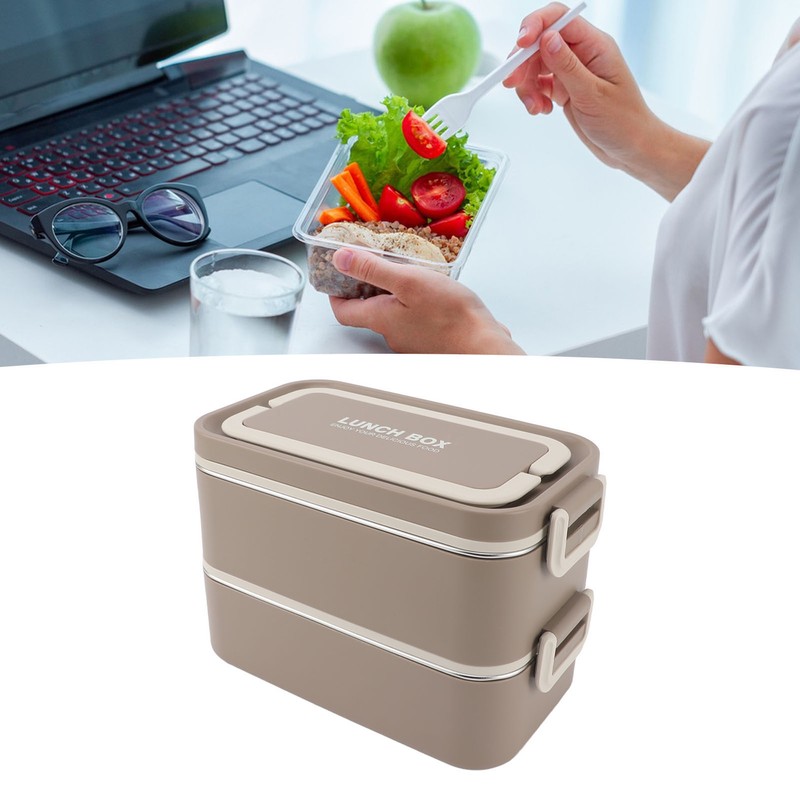 2 Tier Stackable Bento Box 304 Stainless Steel Insulated Lunch